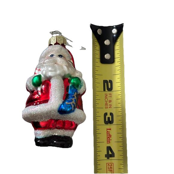 Santa Claus Mouth Blown Glass Tree Ornament Impuls Christmas Hand Painted - Picture 7 of 7